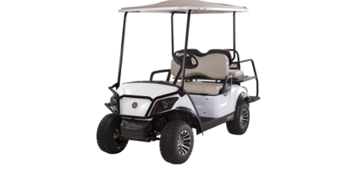 Golf Cart Rentals - Photo of a white golf cart for rent on the Put-in-Bay Island.